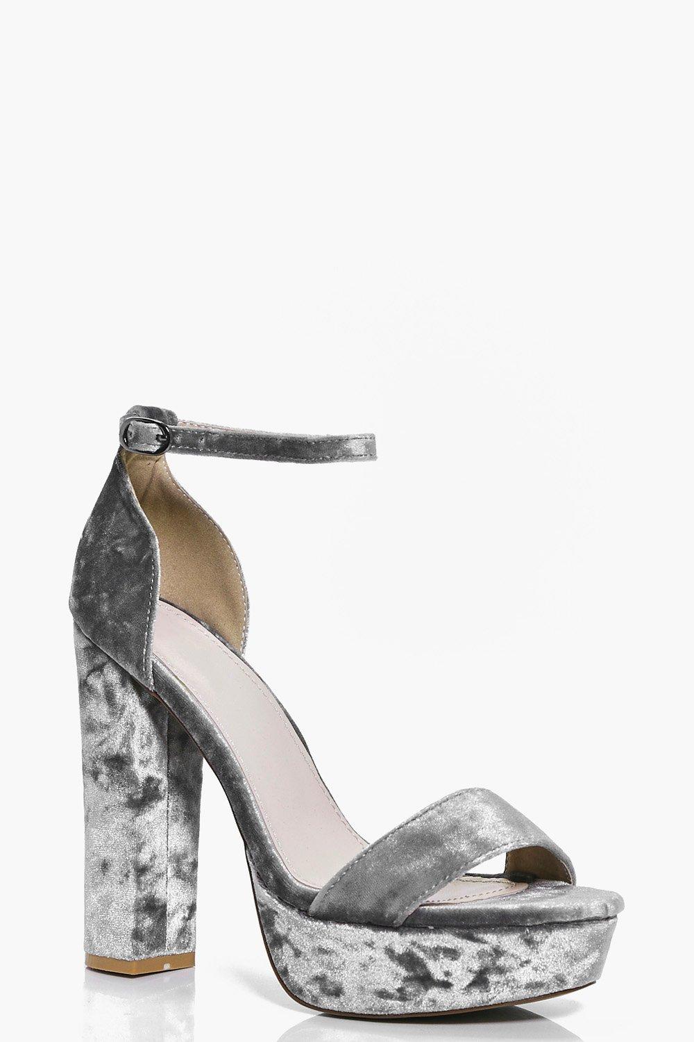 Sandalias en terciopelo gris
