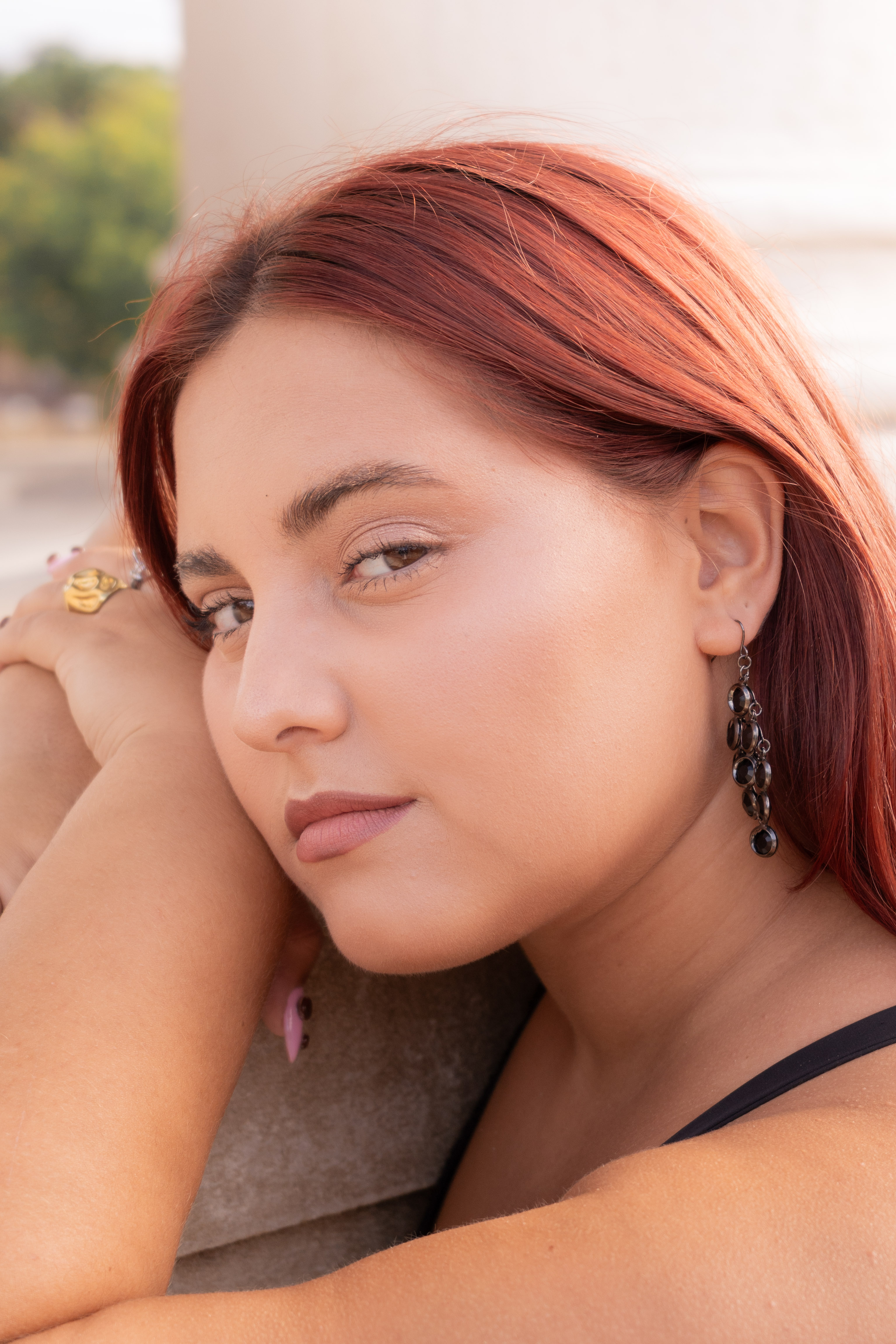 Caravanas con piedras negras