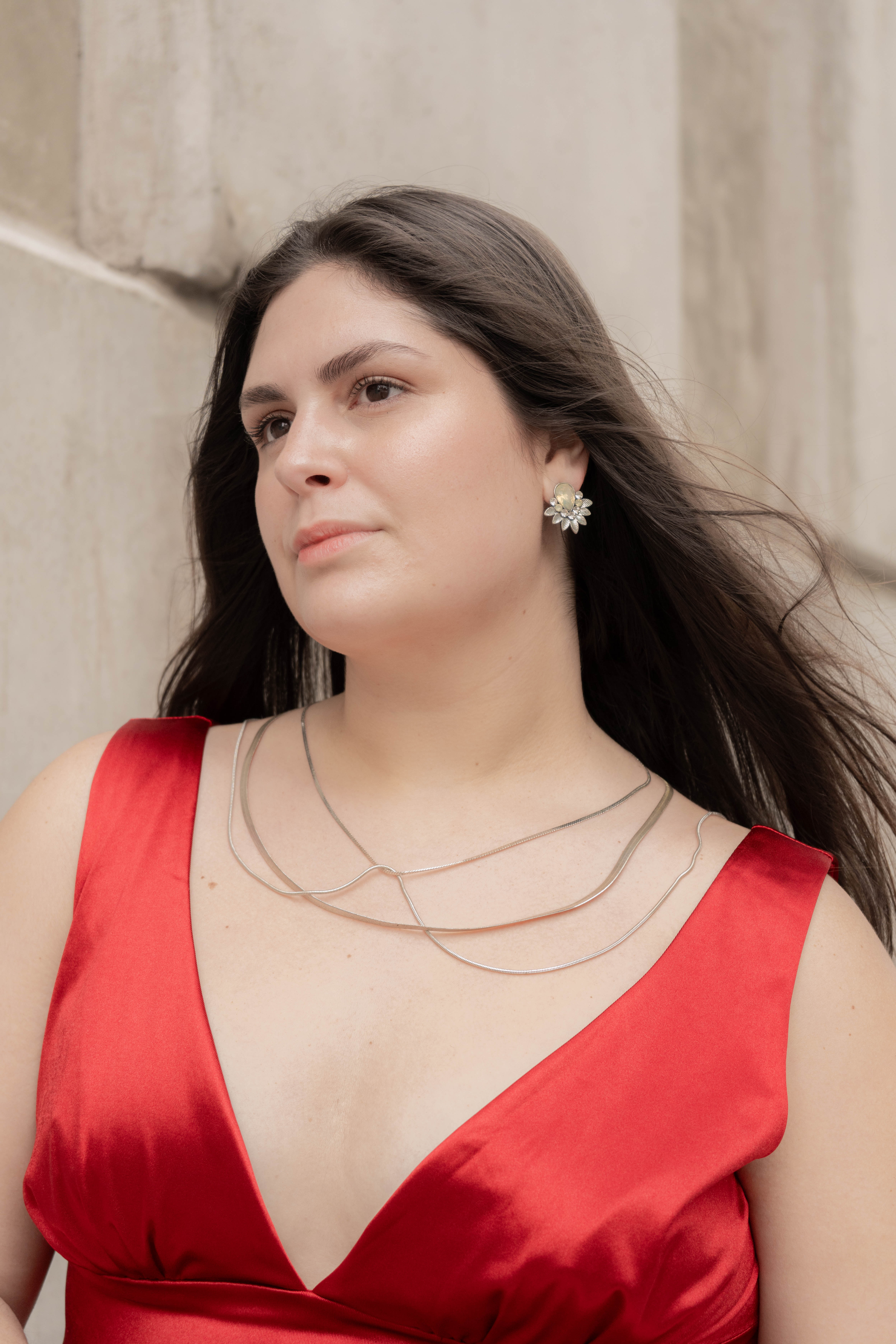 Collar con tres cadenas plata