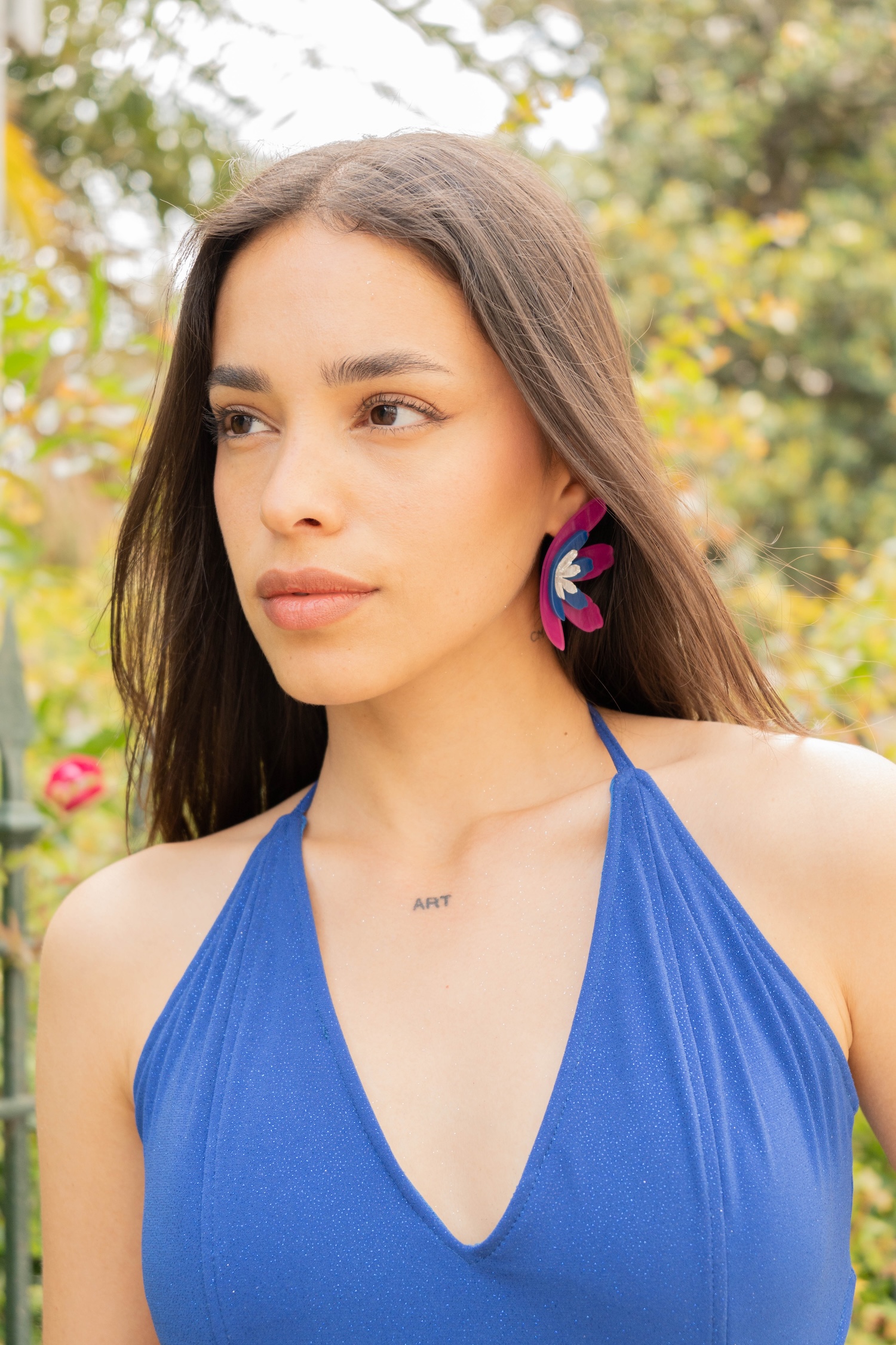 Caravanas flor en tres colores