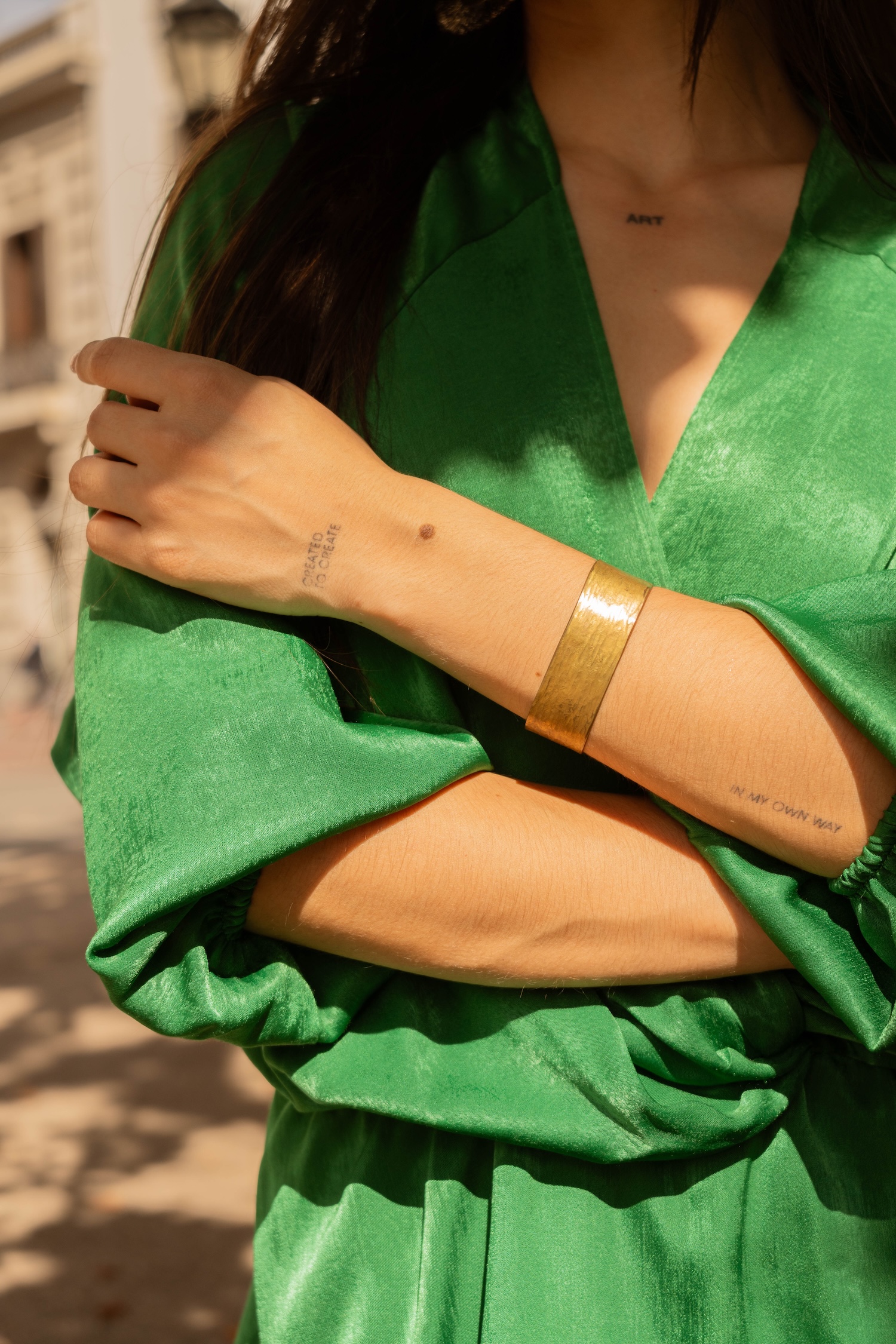 Pulsera dorada de alpaca y bronce