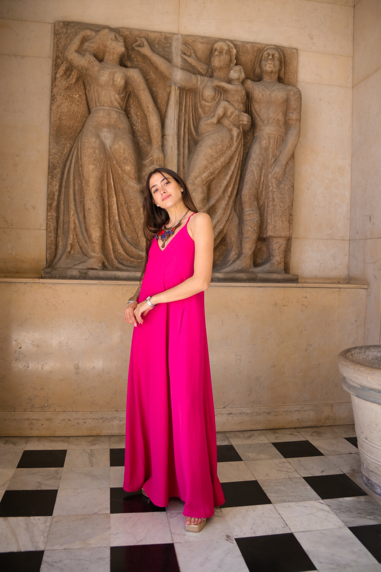 Vestido suelto con bolsillos