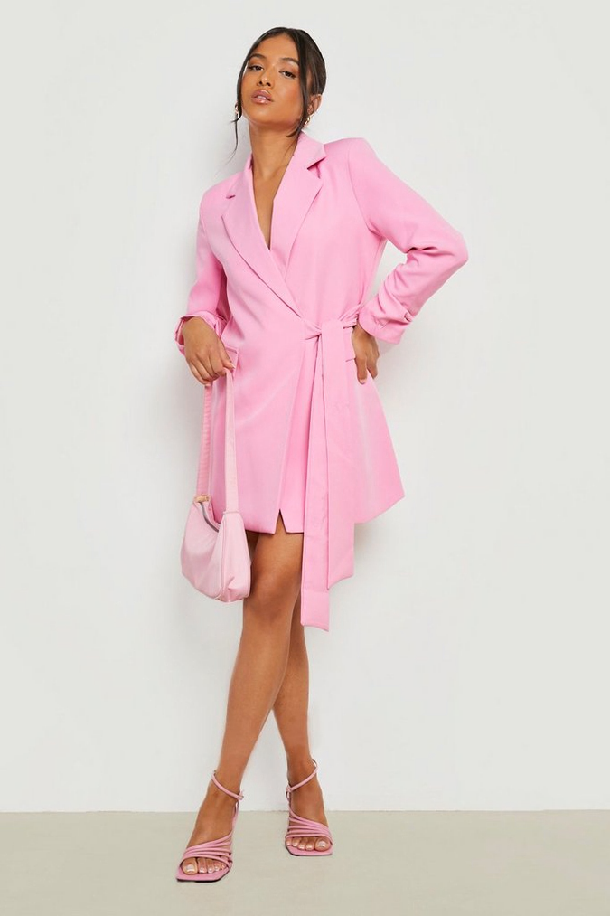 Vestido blazer rosa