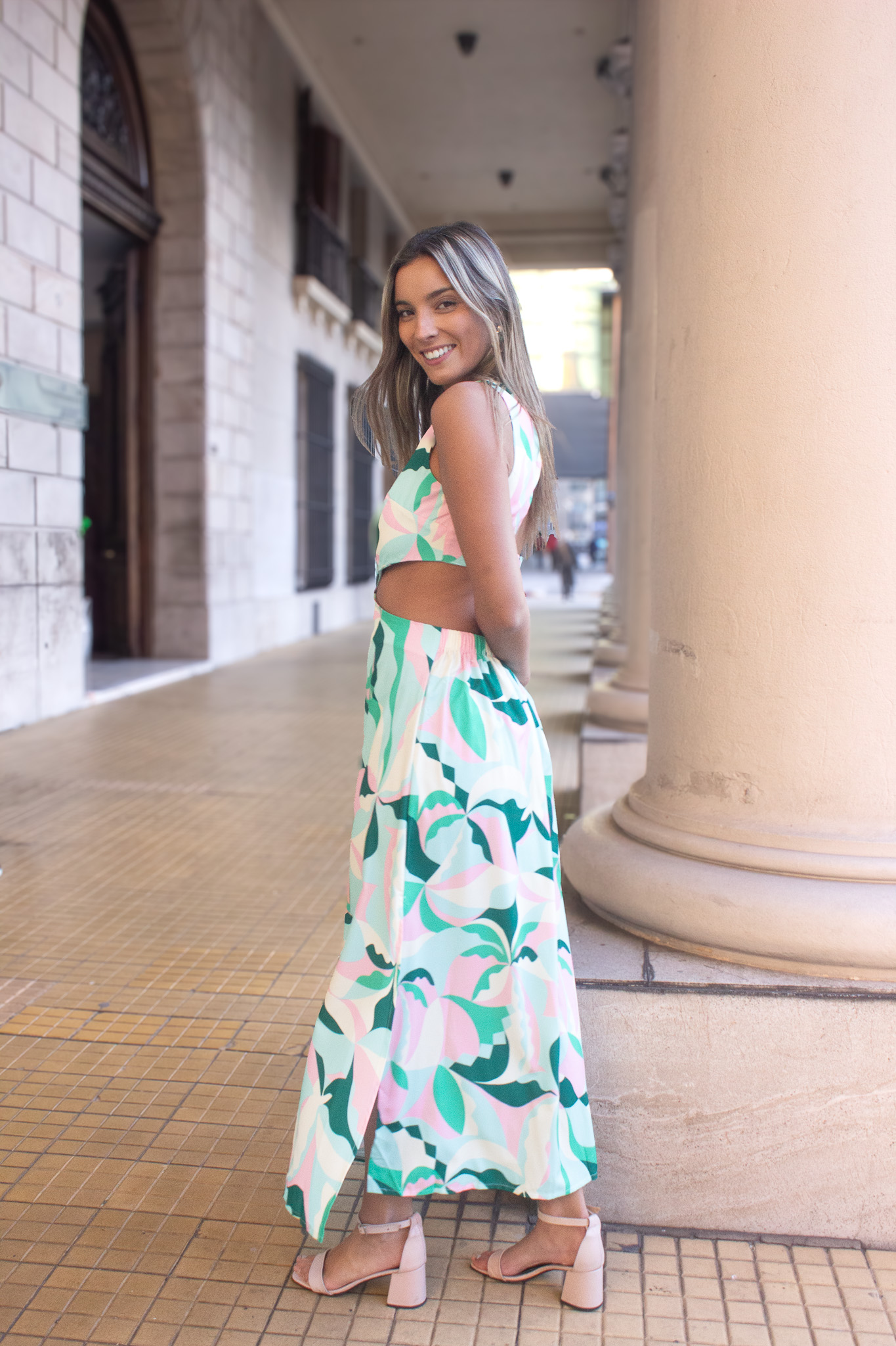 Vestido en tonos pastel
