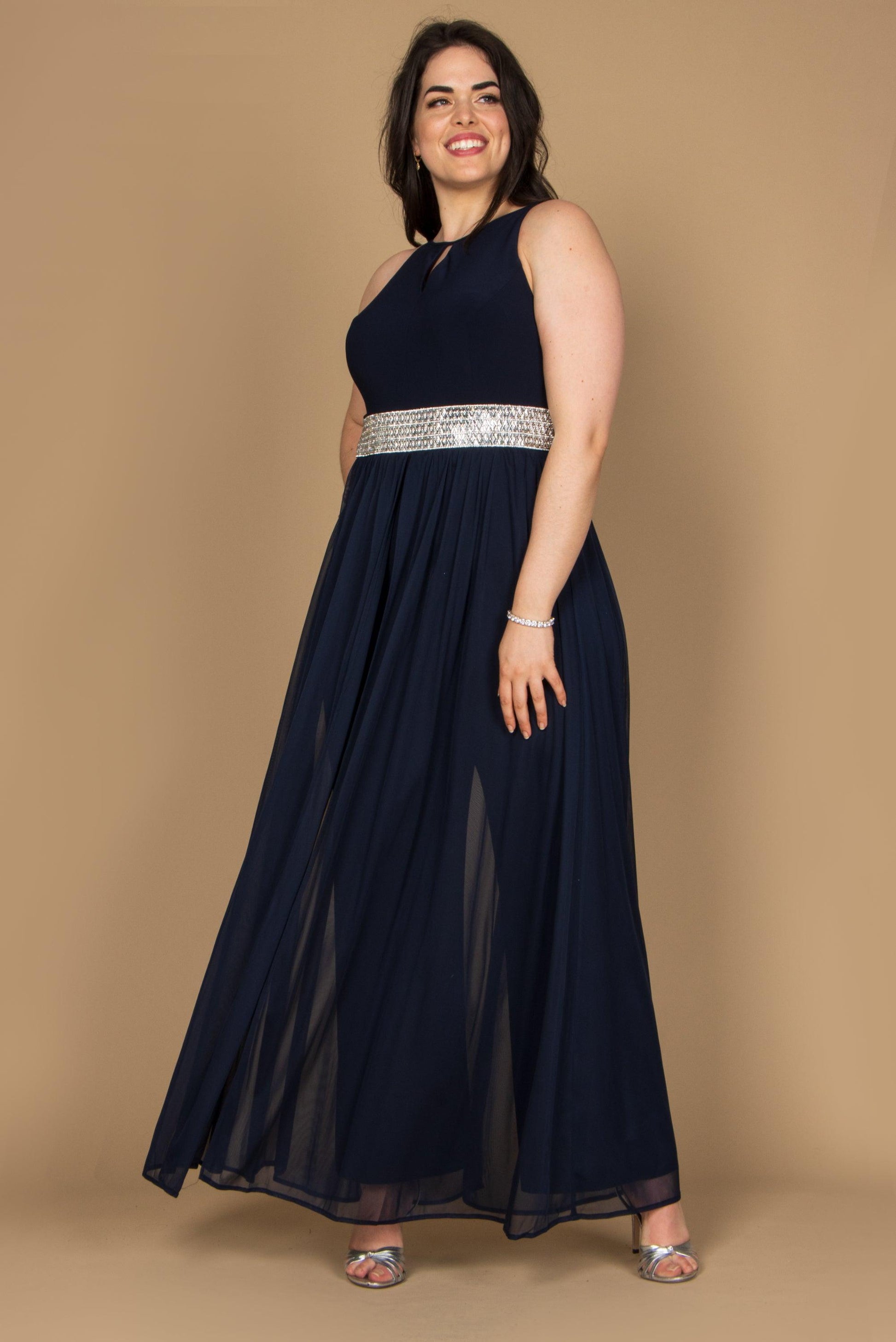 Mono con galón en cintura y falda en gasa