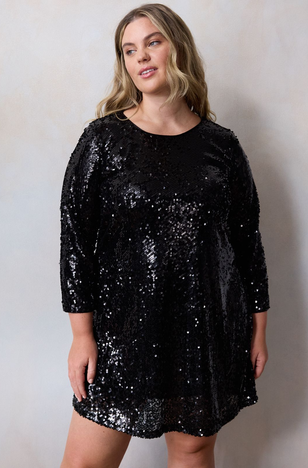 Vestidos de lentejuelas manga 3/4